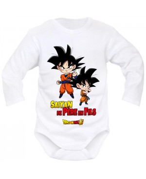 Body Bébé Saiyan de père en fils - Goku et Goten - Dragon Ball Super