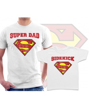 Body bébé SideKick et Tshirt Papa Super DAD - Ensemble père bébé cadeau superman